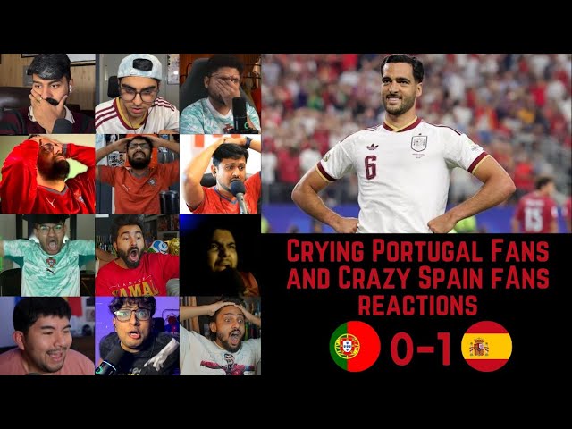 Portugal fans reacting emotionally after elimination from the World Cup against Spain